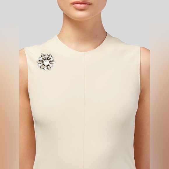 DOLCE & GABBANA Silver and Crystal Brooch Pin - Picture 1 of 6